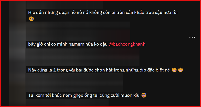 Lựa chọn ca khúc này để hát vào 1 dịp đặc biệt, nhưng hiện tại đã không còn có sự góp mặt pha trò của Nam Em trên sân khấu nữa