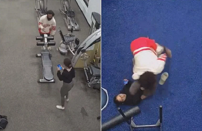 Yêu râu xanh xông vào phòng gym, đè nữ gymer xuống đất để dở trò đồi bại Ảnh 1