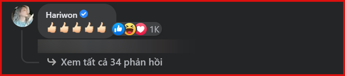 Bình luận của Hari Won bên dưới màn cover của Sơn Tùng
