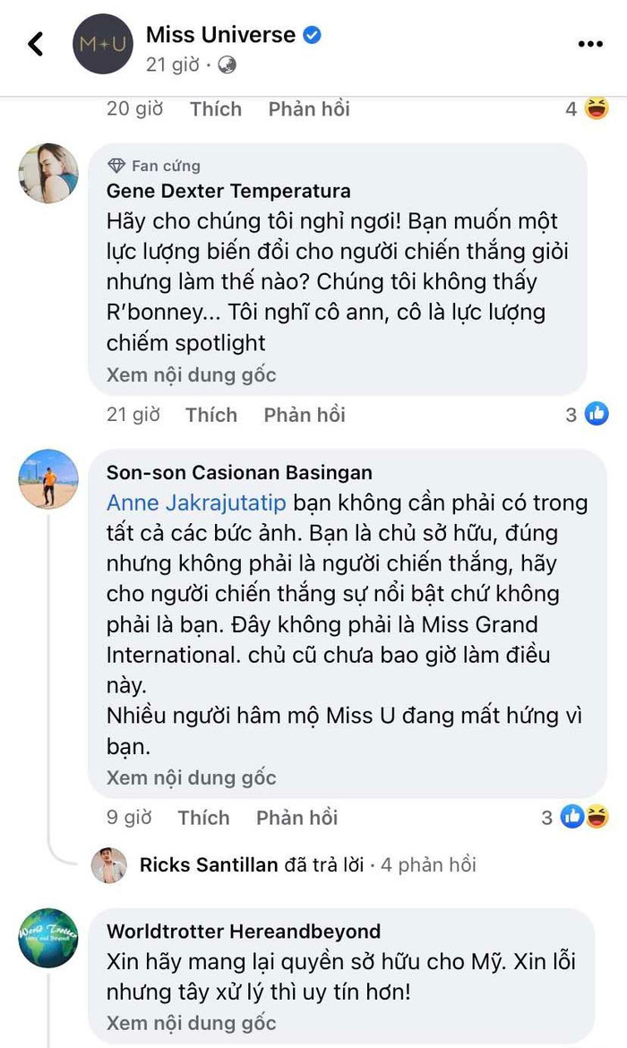 Khán giả đòi bà Anne trả lại bản quyền cho đơn vị tổ chức tại Mỹ.