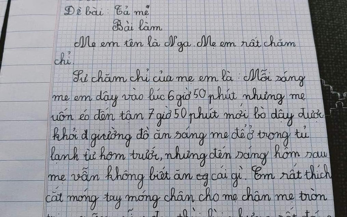 Bé gái làm bài văn tả về mẹ khiến dân mạng cười ngất: Tưởng là khen nhưng hóa ra lại là chê! Ảnh 2