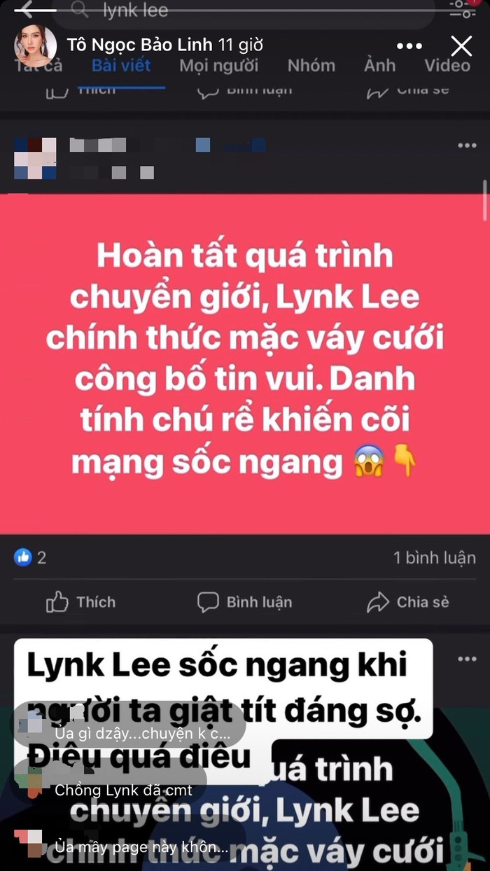 Story mới nhất của Lynk Lee ở trên trang cá nhân