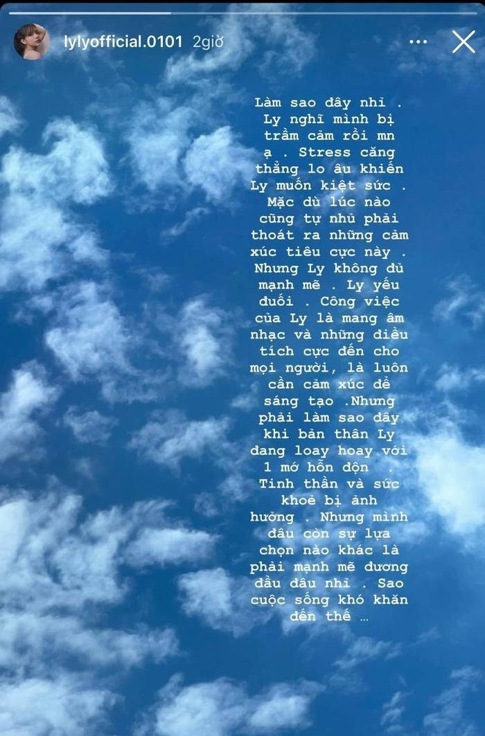 Dòng chia sẻ của Ly Ly từng gây xôn xao cõi mạng