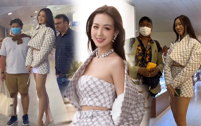 Hoa hậu Bảo Ngọc đọ chiều cao với người nước ngoài: 1m86 không ngán một ai! Ảnh 2