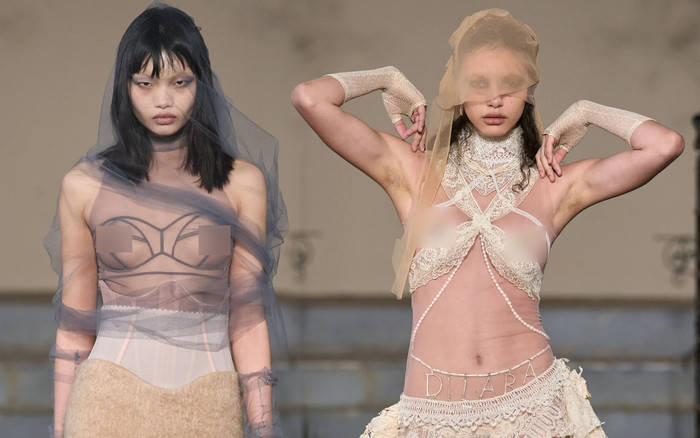 Màn 'tụt váy' gây tranh cãi tại London Fashion Week Ảnh 2