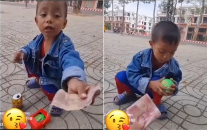 Bé 5 tuổi khó khăn đi bán vé số nhất quyết cho tiền người khác rồi nói một câu khiến ai nấy chết lặng Ảnh 2