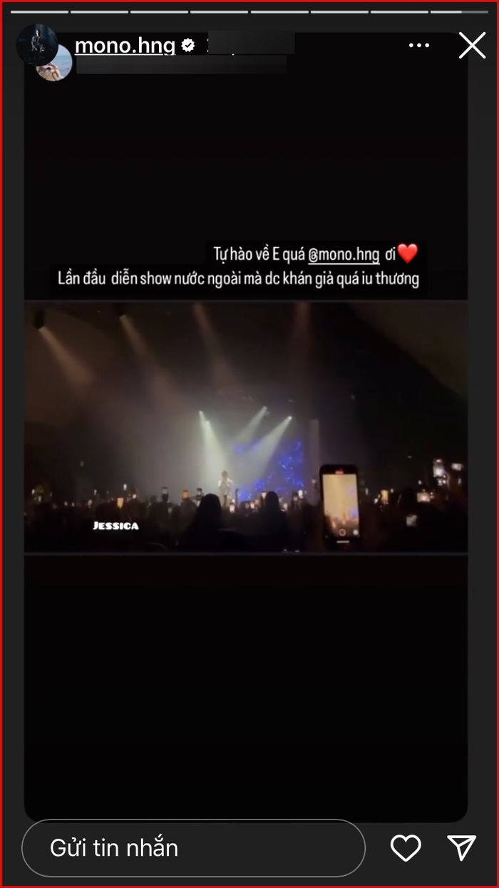 MONO cũng đã reup lại những khoảnh khắc này trên trang cá nhân của mình