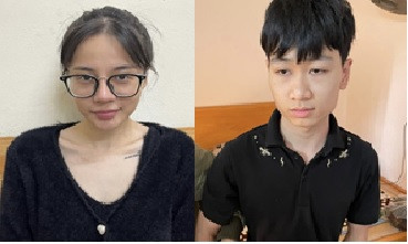 Đối tượng Đỗ Thu Trang và Đinh Công Tuấn. Ảnh: CACC