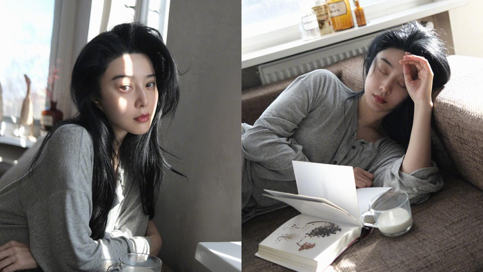 Mỹ nhân 41 tuổi như thể vừa gọi dậy để chụp ảnh, chưa kịp chải cả tóc. Tuy nhiên, làn da ở độ tuổi tứ tuần của Phạm Băng Băng phải gọi là 'đỉnh của chóp'. Netizen hầu như không thể tìm được chút vết nhăn xuất hiện trên khuôn mặt của sao phim Võ Mỵ Nương truyền kỳ. 