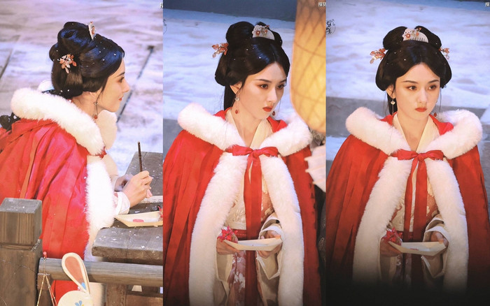 Tạo hình đẹp nức lòng của Tống Tổ Nhi trên phim trường Khom Lưng. 