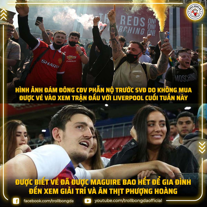 Harry Maguire bị chế ảnh bao vé cả trận Liverpool gặp Man United khiến fan hâm mộ cảm thấy tức giận. Ảnh: Troll bóng đá