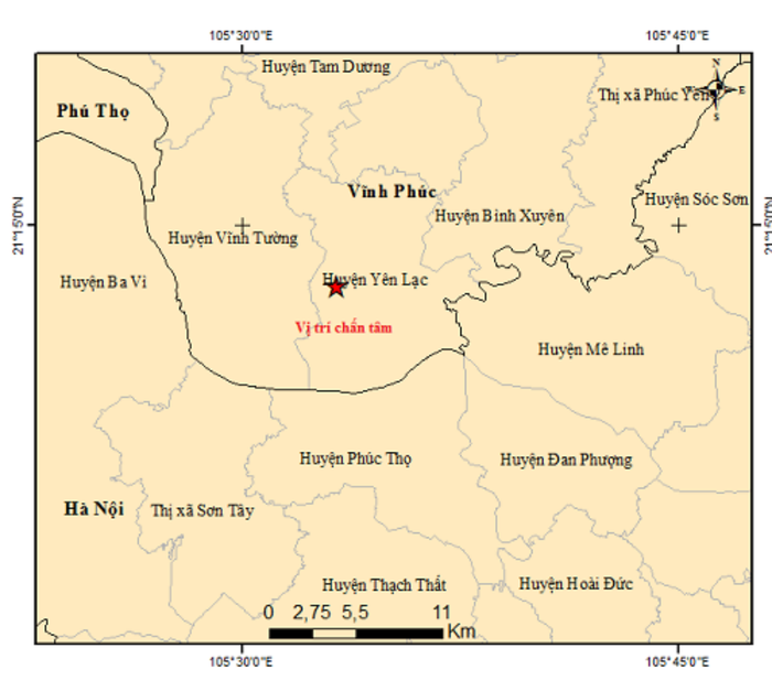 Vừa xảy ra động đất ở gần Hà Nội Ảnh 1