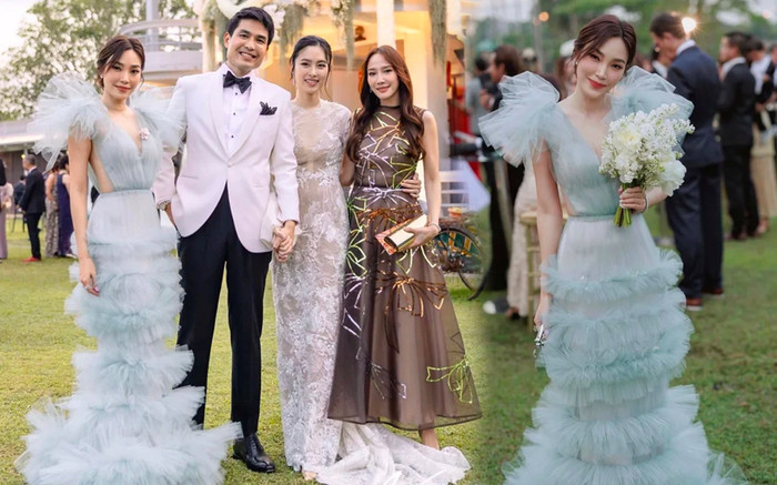 Nữ diễn viên diện đồ 'lấn át' cô dâu Nong Poy tại lễ cưới, dân tình đồng loạt mỉa mai Ảnh 2