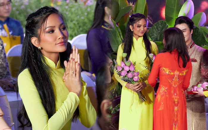 Hoa hậu H'Hen Niê diện áo dài cũ đến sự kiện: Xứng danh mỹ nữ 'tiết kiệm' nhất Vbiz Ảnh 2