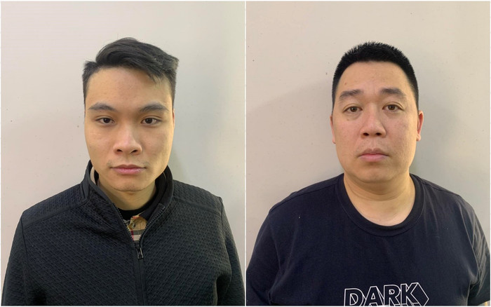 Các đối tượng tại cơ quan công an. (Ảnh: CAHN).