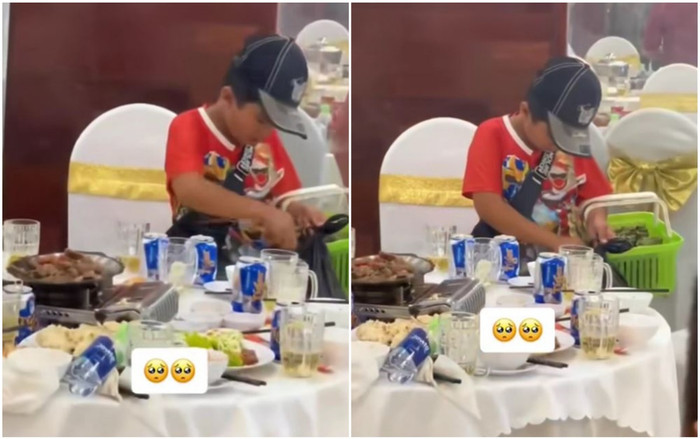 Nhặt tôm thừa sau tiệc cưới, bé trai khiến người lớn rưng rưng: Những đứa trẻ hiểu chuyện luôn thiệt thòi Ảnh 2