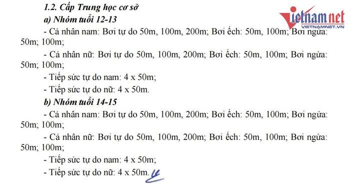 Bộ GD&ĐT đột ngột bỏ bớt nội dung giải bơi, học sinh thất vọng vì đã luyện cả năm Ảnh 1