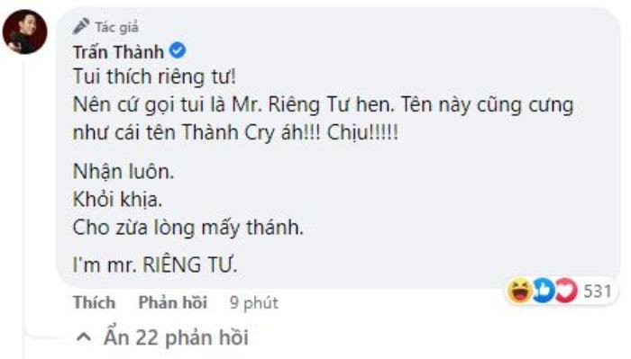 Trấn Thành bị nghi ngầm 'dằn mặt' anti-fan hậu ồn ào 'bao rạp', thừa nhận 'thích riêng tư' Ảnh 2