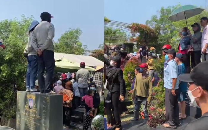 Nhiều hình ảnh phản cảm xuất hiện trong lễ tang của 'Ông hoàng cải lương Hồ Quảng'.