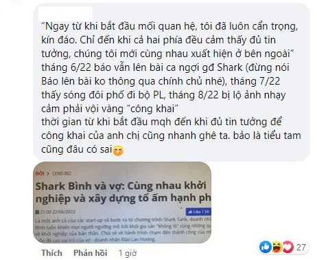 Phương Oanh bị 'mỉa mai' là 'tiểu tam', Shark Bình lên tiếng bảo vệ đầy gay gắt Ảnh 2