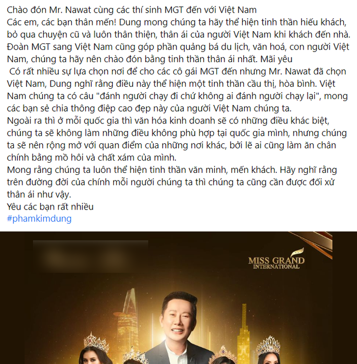Lo Mr.Nawat bị 'ném đá', đơn vị Miss Grand Vietnam nhắn nhủ: 'Đánh kẻ chạy đi không đánh người chạy lại' Ảnh 2
