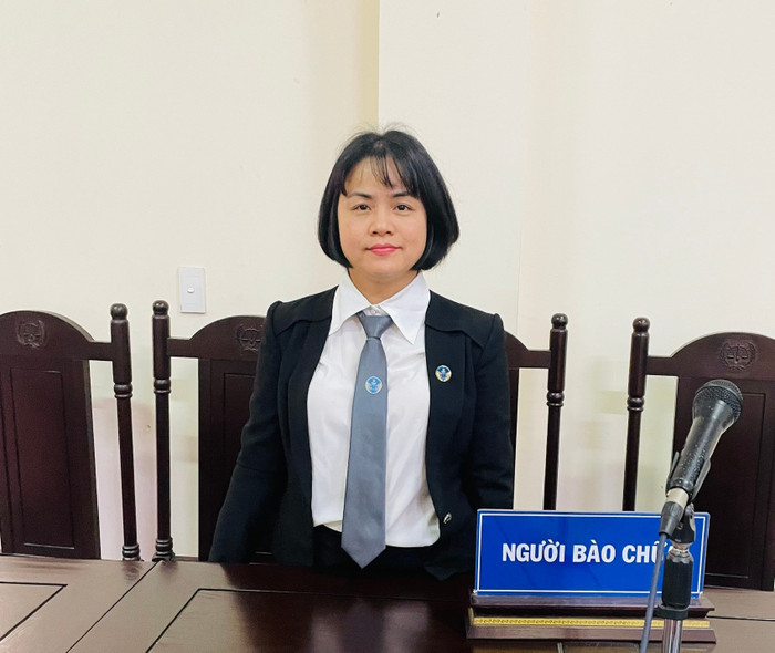 Luật sư Trần Thị Hiền, Phó trưởng Văn phòng Luật sư Đồng Đội, Đoàn Luật sư TP Hà Nội.
