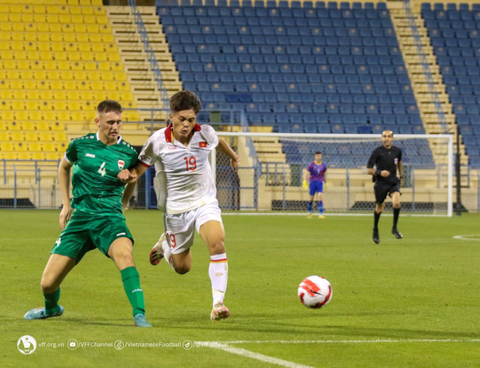 U23 Việt Nam xếp bét bảng sau trận thua Iraq 0-3. Ảnh: VFF