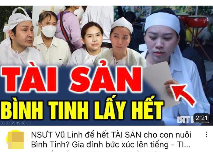 Nghệ sĩ Bình Tinh bức xúc trước việc một số kênh YouTube giật tít, câu tương tác.