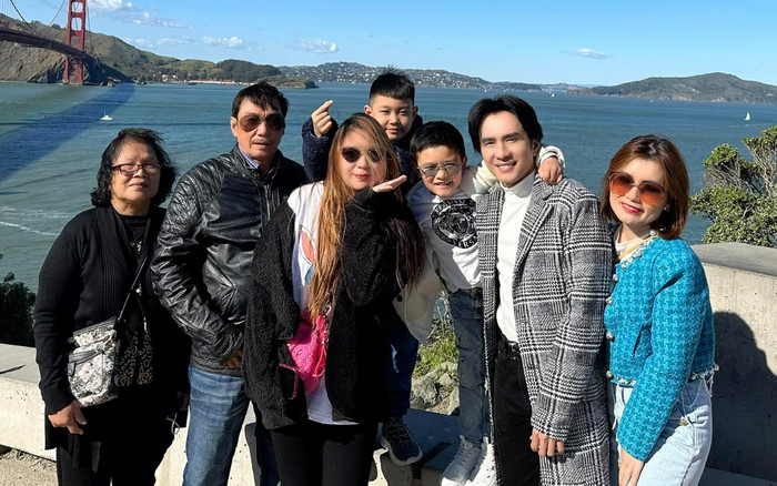 Đan Trường đưa bố mẹ sang Mỹ hội ngộ cùng cháu nội Ảnh 2