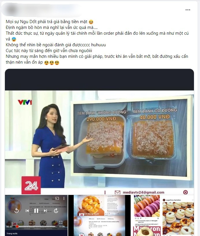 Nhiều bài đăng trên facebook bày tỏ phẫn nộ khi tin tưởng ủng hộ tiệm bánh trên. (Ảnh chụp màn hình).
