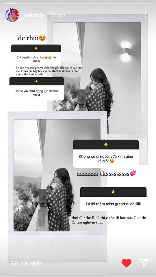 Nàng hậu chỉ mới 18 tuổi nên vẫn muốn dành thời gian cho việc học. Chính vì vậy cô đã từ chối tiếp tục thi đấu nhan sắc.