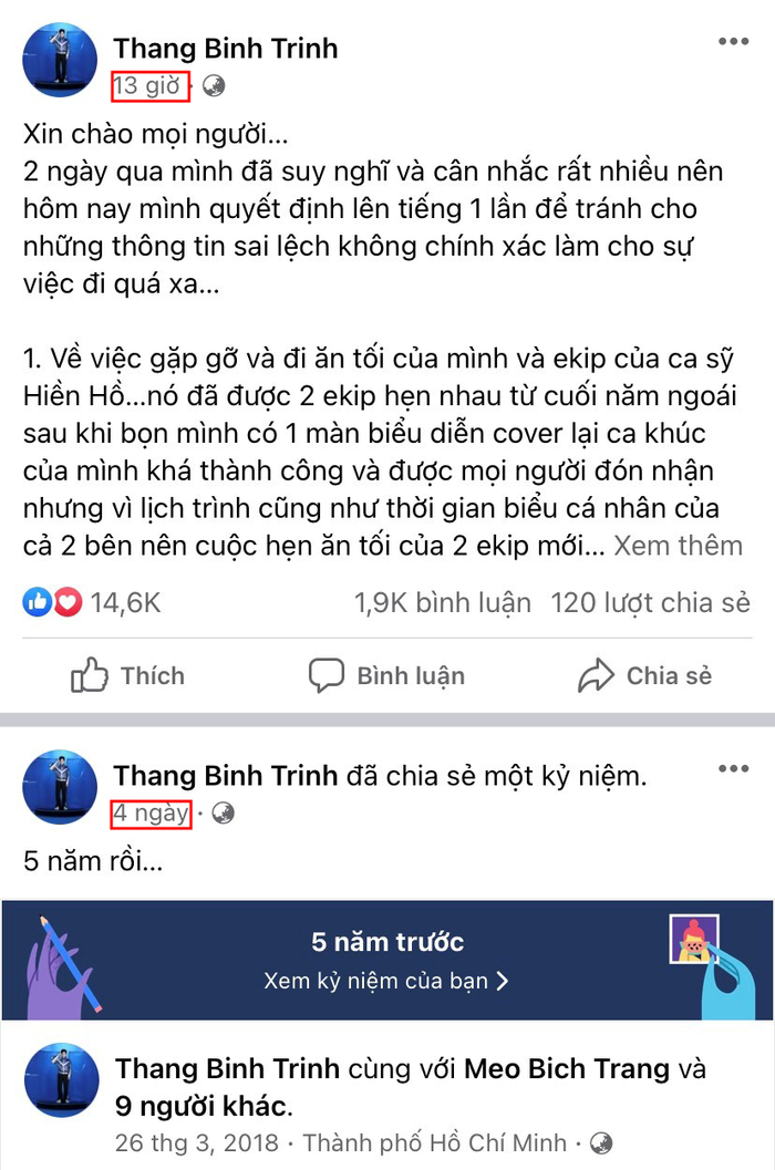 Trịnh Thăng Bình ẩn bài đăng với Hiền Hồ, ồn ào liệu có kết thúc? Ảnh 2