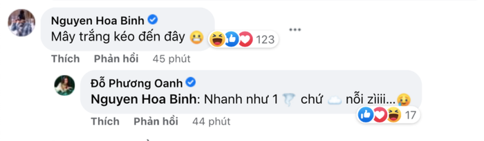 Màn tương tác trên mạng xã hội của diễn viên Phương Oanh và Shark Bình. 