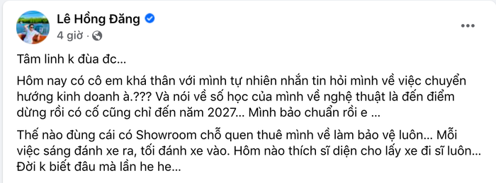 Hậu ồn ào, Hồng Đăng ẩn ý việc dừng hoạt động nghệ thuật, tiết lộ chuyện được thuê làm bảo vệ Ảnh 2