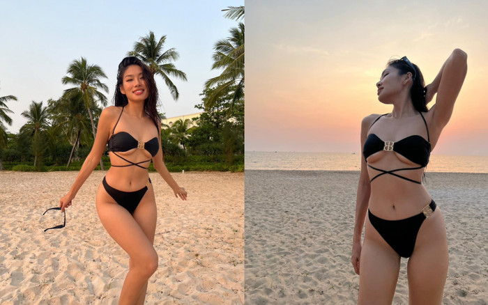 Á hậu Thảo Nhi Lê 'thả dáng' bên bãi biển, fan sắc đẹp tiếc nuối: Body 'chặt chém' mà không được đi thi Ảnh 2