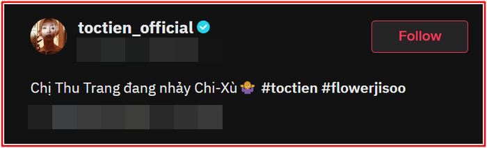  Tóc Tiên đăng clip Thu Trang nhảy nhạc Jisoo lên trang cá nhân, dân mạng bất ngờ gọi tên... Diệu Nhi? Ảnh 1