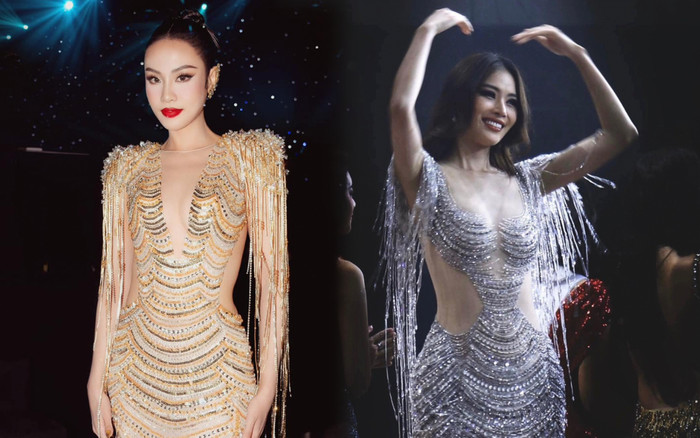 Á hậu Thủy Tiên - Lệ Nam 'đụng độ' váy áo khiến netizen tranh cãi gay gắt Ảnh 2