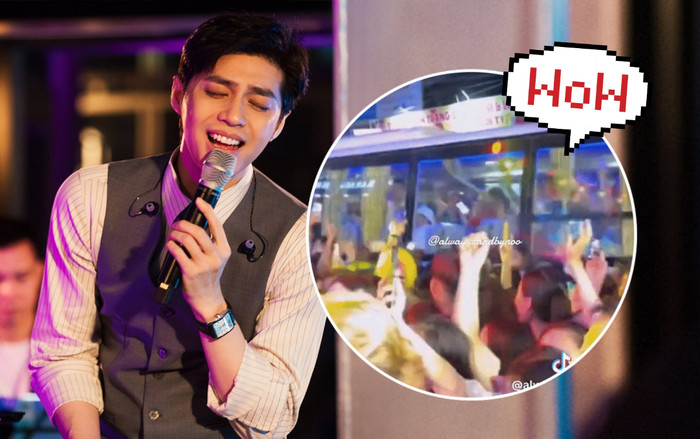 Đang đi đường bất ngờ gặp idol: Một chiếc xe bus 'nháo nhào' vì Noo Phước Thịnh! Ảnh 2