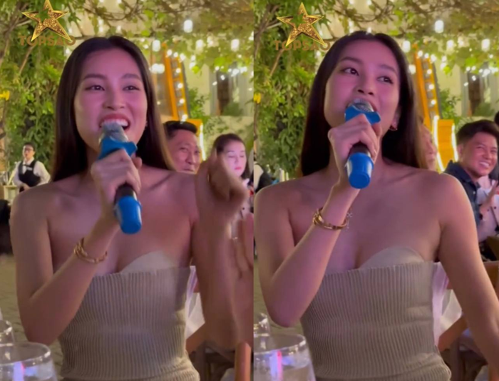 Khoảnh khắc Tiểu Vy được cho là lộ nội y gây tranh cãi.