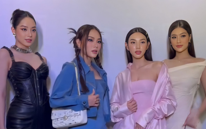Hoa hậu Thanh Thủy 'lấn át' Thiên Ân - Thùy Tiên về chiều cao khi chung khung hình Ảnh 2