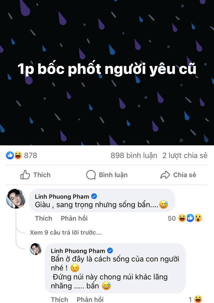 Bình luận của nam ca sĩ bóc phốt người yêu cũ lập tức thu hút sự quan tâm từ người hâm mộ 