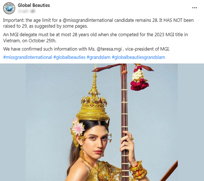 Phó chủ tịch Teresa: 'Miss Grand International chỉ chấp thuận thí sinh 28 tuổi' Ảnh 1