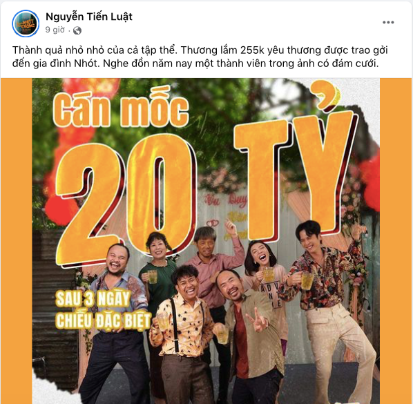Chia sẻ của diễn viên Tiến Luật.