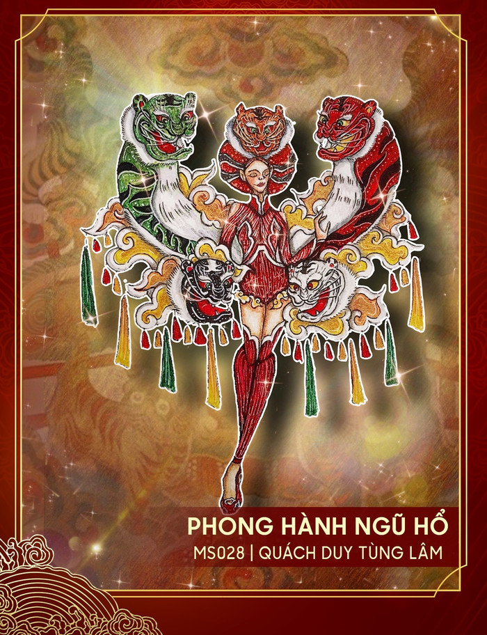 8. Tác phẩm Phong hành ngũ hổ là một bài toát khá khó khi phải mô phỏng đầy đủ linh vật khi thành phẩm.