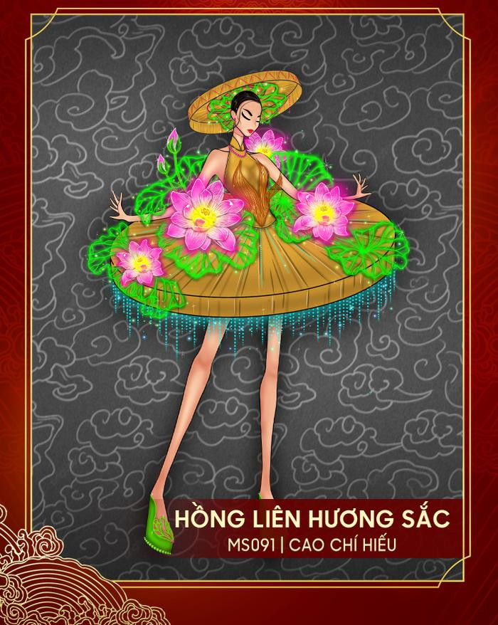 Họa tiết Hoa sen xuất hiện nhan nhãn tại cuộc thi trang phục dân tộc Miss Grand Vietnam Ảnh 3