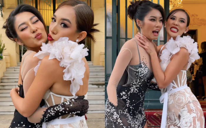 Thảo Nhi Lê tạo 7749 dáng lầy lội bên Á hậu 2 Miss Charm: Kho meme đây rồi Ảnh 2