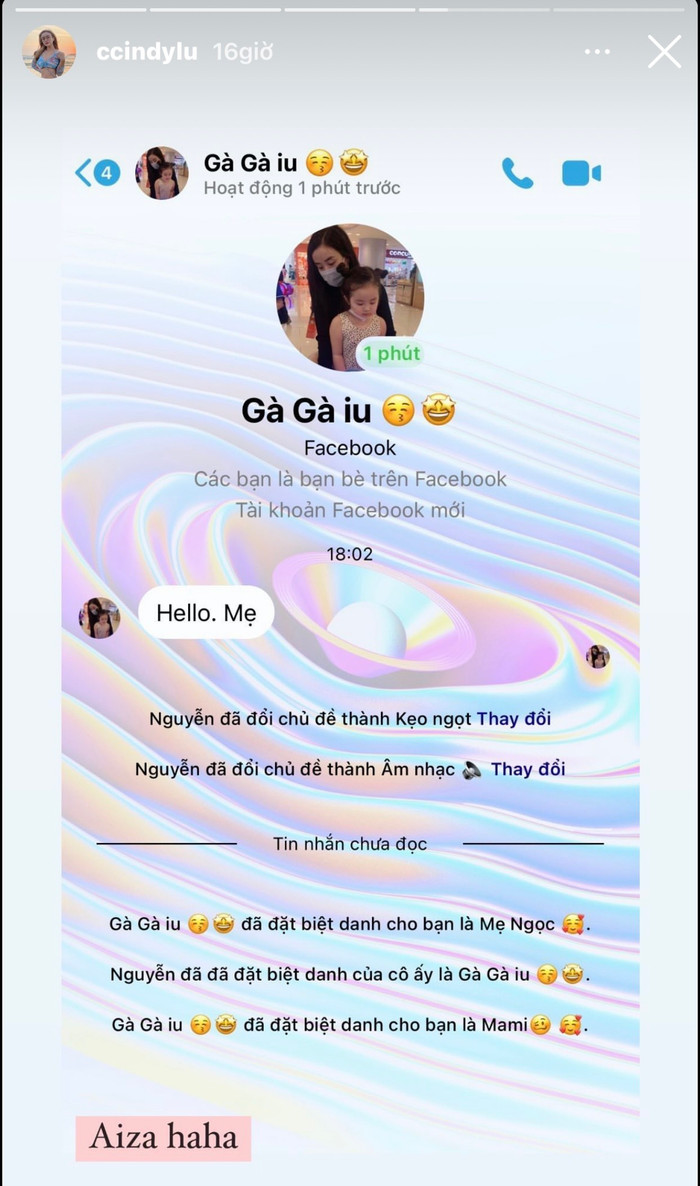 Vợ cũ Hoài Lâm tan chảy trước hành động ngọt ngào của ái nữ. Còn nhỏ tuổi, nhóc tỳ nhà Hoài Lâm được nhận xét là cô bé hiểu chuyện và sống tình cảm.