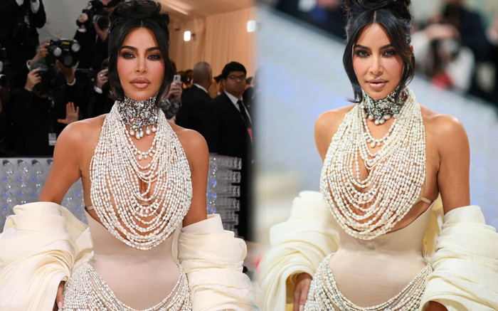Kim Kardashian diện thiết kế đính 50.000 viên ngọc trai tại Met Gala 2023 Ảnh 2