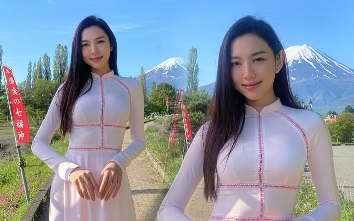 Thùy Tiên diện áo dài nền nã sau 5 năm trở lại Nhật Bản, vóc dáng nàng hậu ngày càng đẳng cấp nhờ 1 điều? Ảnh 2