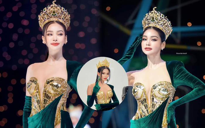 Miss Grand Myanmar 2023 diện lại 'chiếc đầm thị phi' của Engfa Waraha, nhưng có đi vào 'vết xe đổ'? Ảnh 2